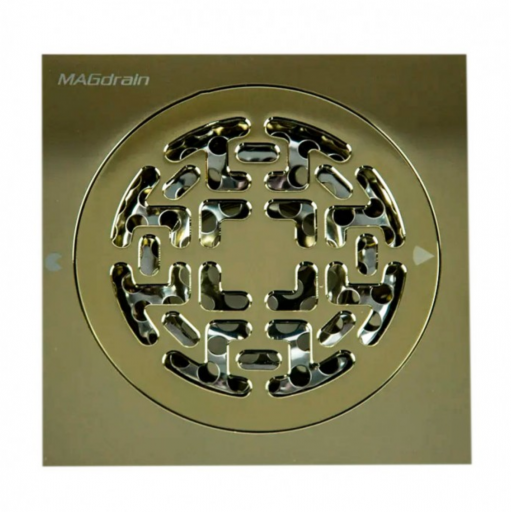 Душевой трап MAGdrain CC 06 Q50-Z цирконий золото 100*100 мм